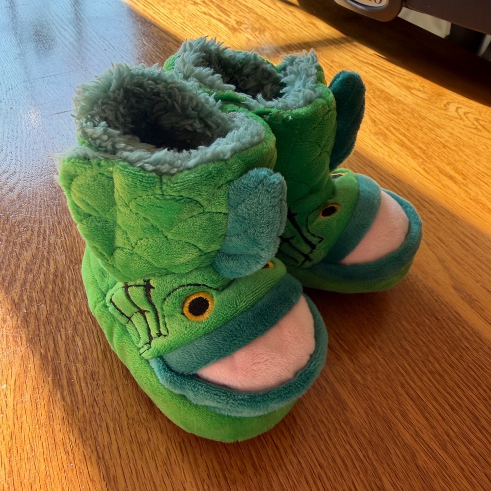 Green Fish Kids Slippers - Bass Pro Shop NWOT